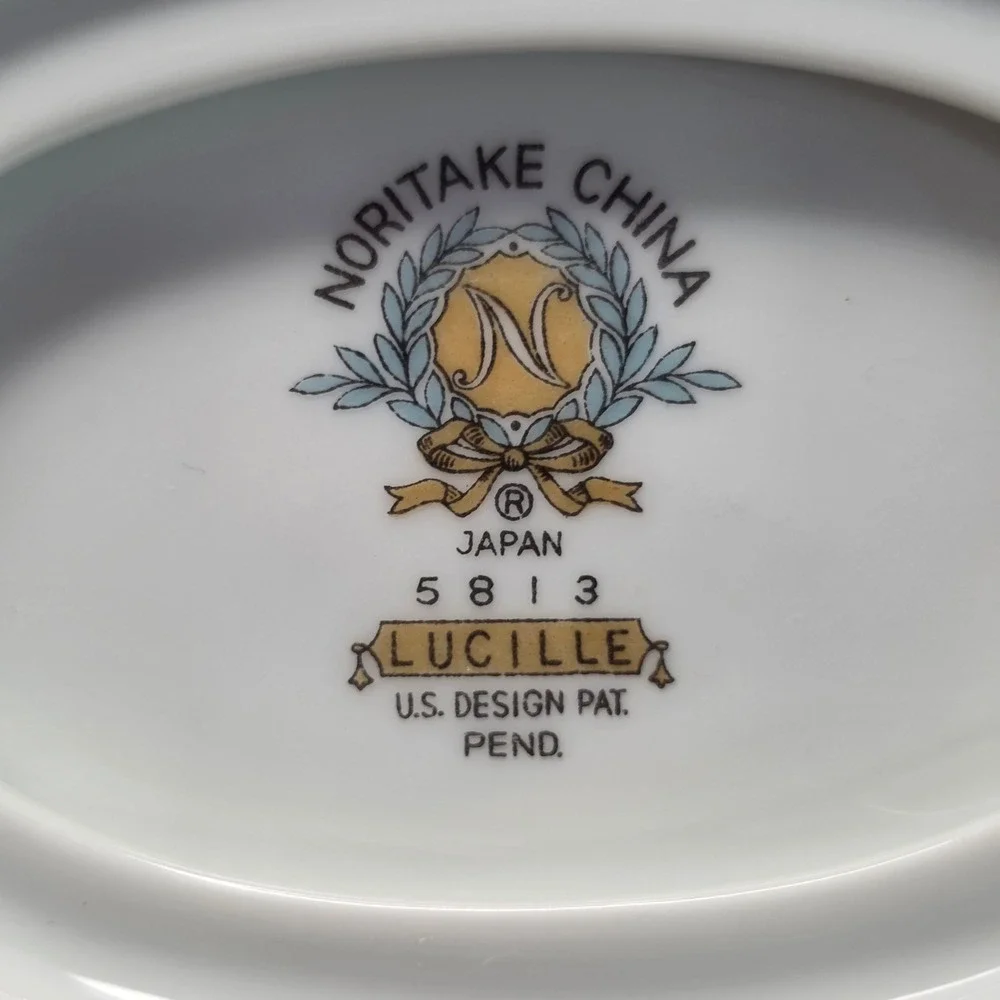 Vintage Noritake Lucille Gravy Boat with Attached‎ Underplate 5813 Made in Japan